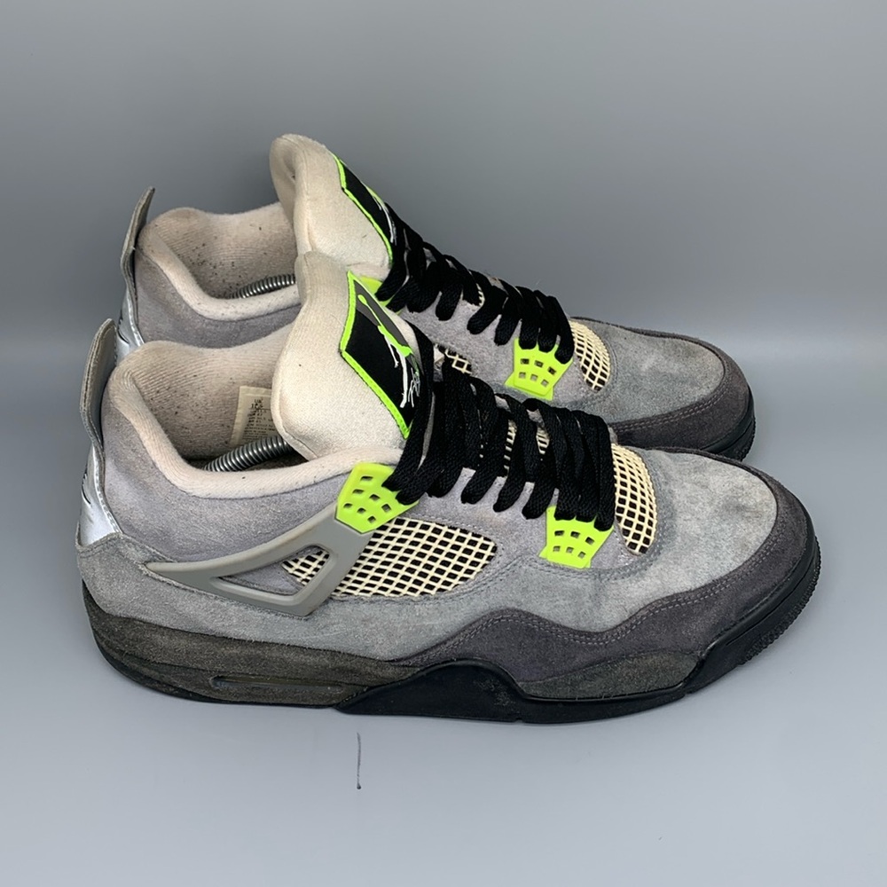 Jordan‎ 4 Retro SE Neon Gray Basketball Shoes CT5342-007 Men's Sz 12.5
